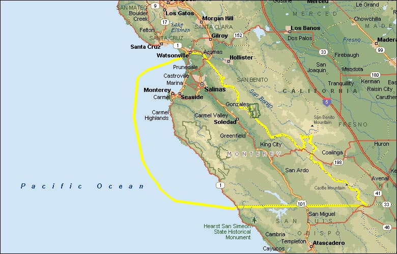 Karte von Monterey County