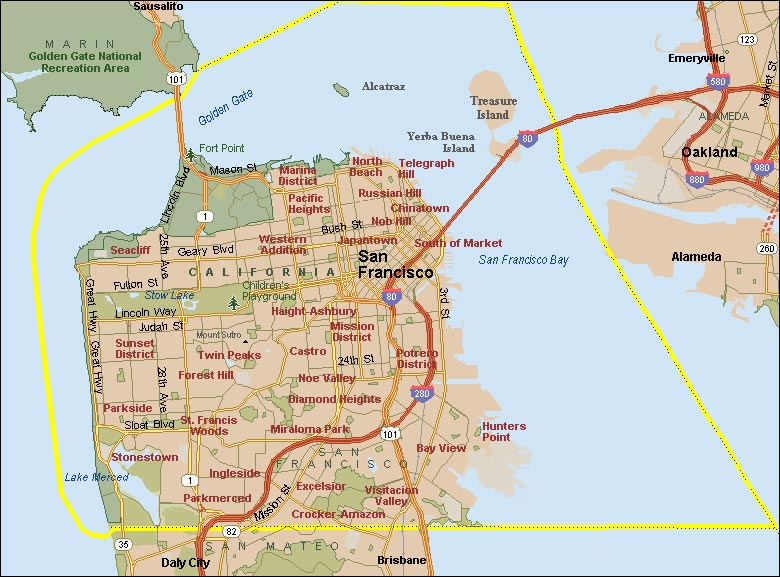 Karte von San Francisco County