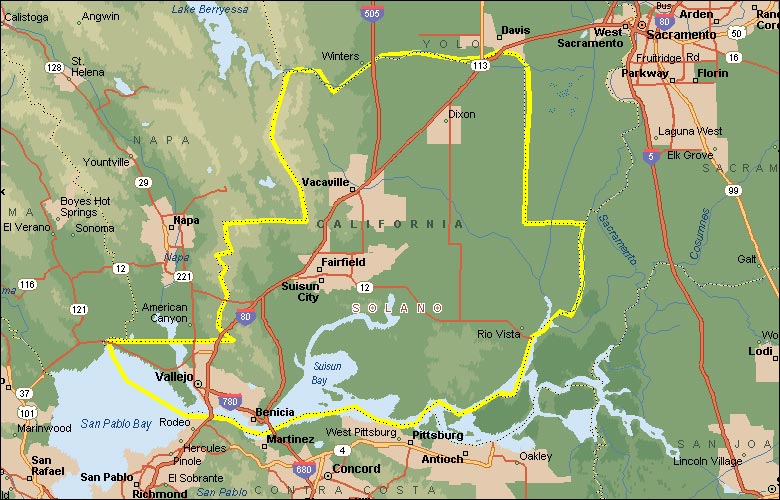 Karte von Solano County