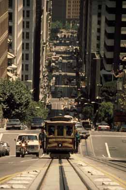 Die Cable Car in einer Steigung