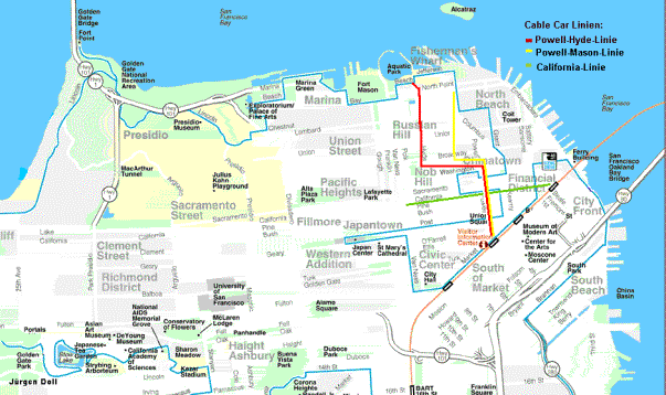 Karte des Cable Car Systems (Vergr&ouml;sserung mit Mausklick)