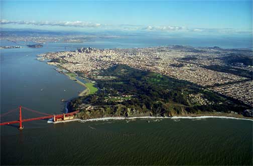 Luftaufnahme des Presidio National Park